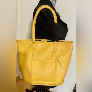Yellow polyurethane tote bag